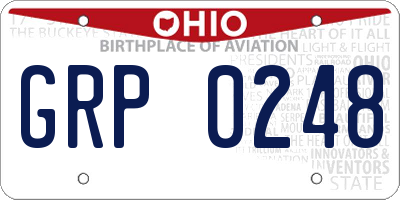 OH license plate GRP0248