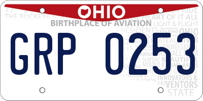 OH license plate GRP0253