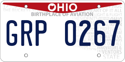 OH license plate GRP0267
