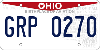 OH license plate GRP0270