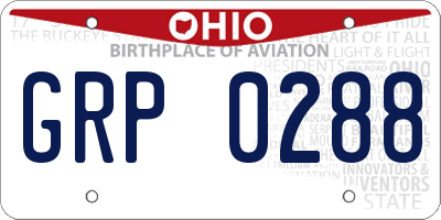 OH license plate GRP0288