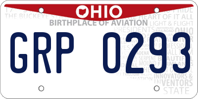 OH license plate GRP0293
