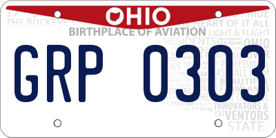 OH license plate GRP0303