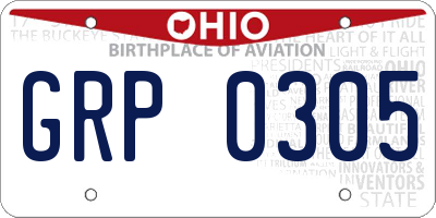 OH license plate GRP0305