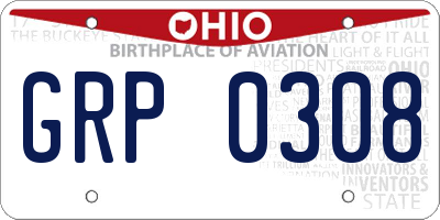 OH license plate GRP0308