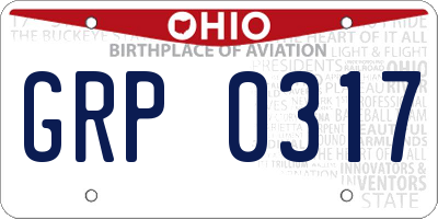 OH license plate GRP0317