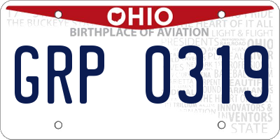 OH license plate GRP0319