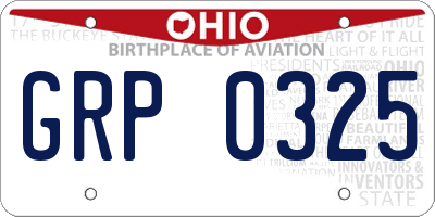OH license plate GRP0325