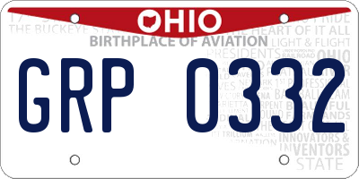 OH license plate GRP0332