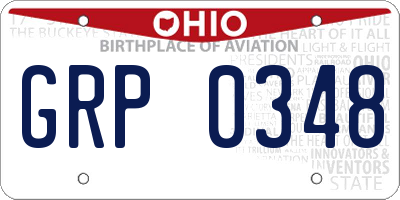 OH license plate GRP0348