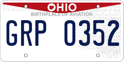 OH license plate GRP0352