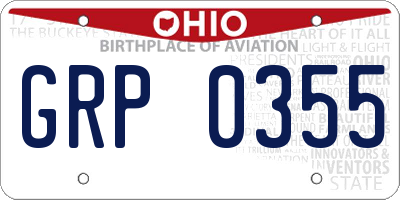 OH license plate GRP0355