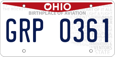 OH license plate GRP0361