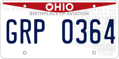 OH license plate GRP0364