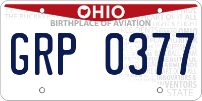 OH license plate GRP0377