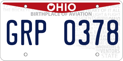 OH license plate GRP0378