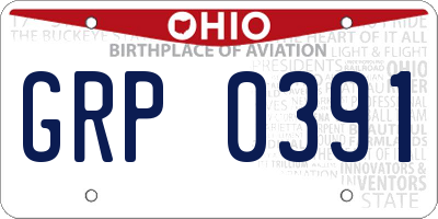 OH license plate GRP0391