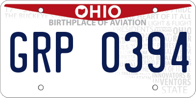 OH license plate GRP0394