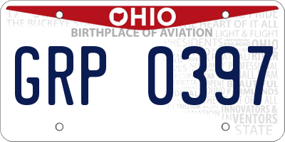OH license plate GRP0397