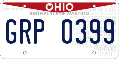 OH license plate GRP0399