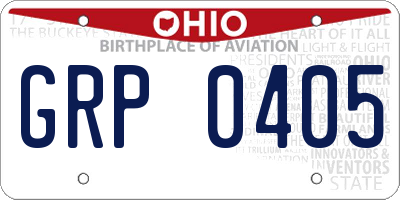 OH license plate GRP0405