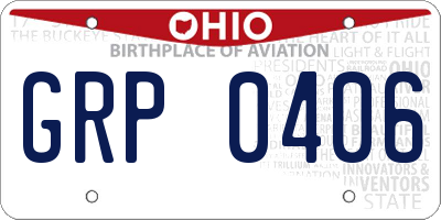 OH license plate GRP0406