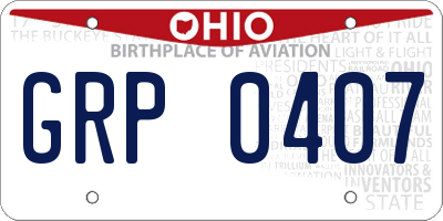 OH license plate GRP0407