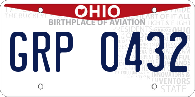 OH license plate GRP0432