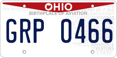 OH license plate GRP0466