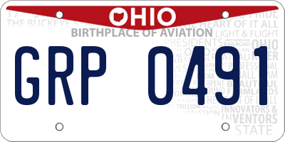 OH license plate GRP0491