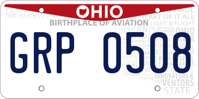 OH license plate GRP0508