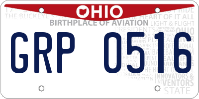 OH license plate GRP0516
