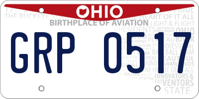 OH license plate GRP0517