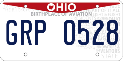 OH license plate GRP0528