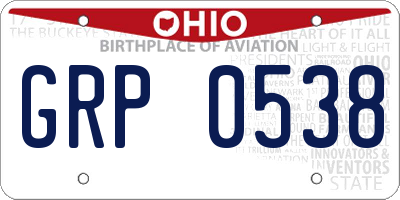 OH license plate GRP0538