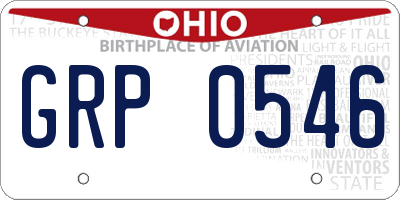 OH license plate GRP0546