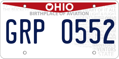 OH license plate GRP0552