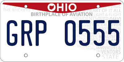 OH license plate GRP0555