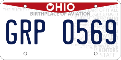 OH license plate GRP0569