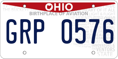OH license plate GRP0576