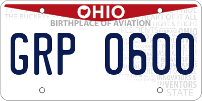 OH license plate GRP0600