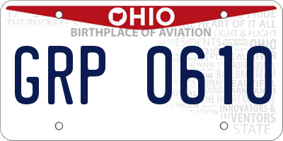 OH license plate GRP0610