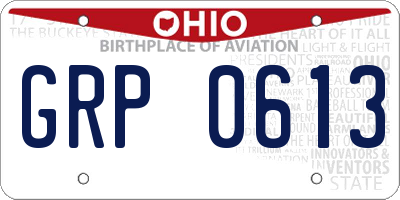 OH license plate GRP0613