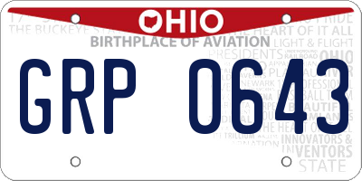 OH license plate GRP0643