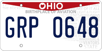 OH license plate GRP0648