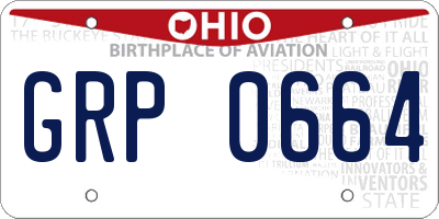 OH license plate GRP0664
