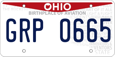 OH license plate GRP0665