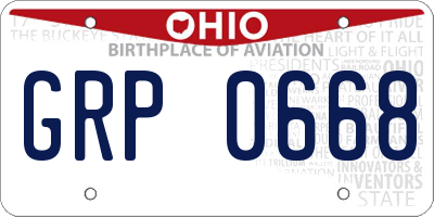 OH license plate GRP0668
