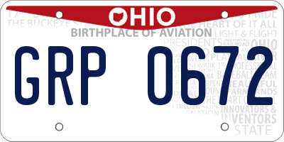 OH license plate GRP0672