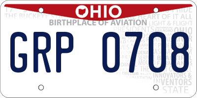 OH license plate GRP0708